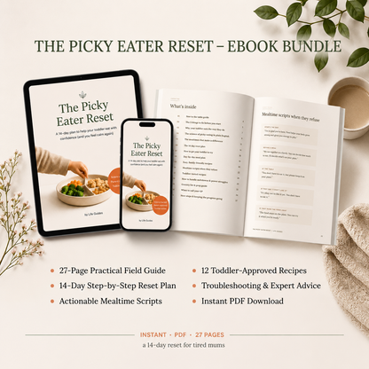 The Picky Eater Reset eBook shown on an iPad and iPhone — by Life Guides.
