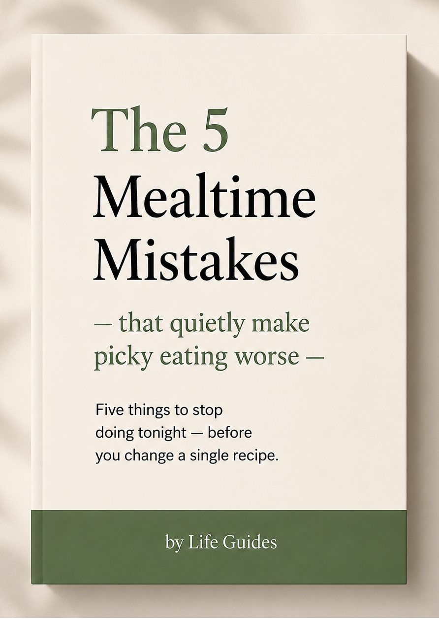 The 5 Mealtime Mistakes — a free picky-eating guide for toddlers by Life Guides.