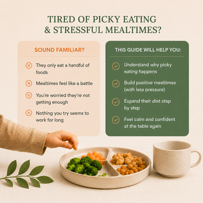 The Picky Eater Reset — toddler eating guide with mealtime scripts and a 14-day plan.