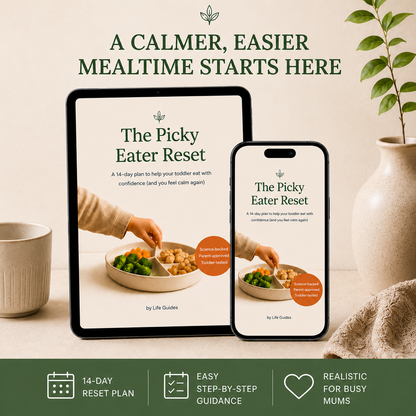 The Picky Eater Reset by Life Guides — calm, practical toddler mealtime guide.
